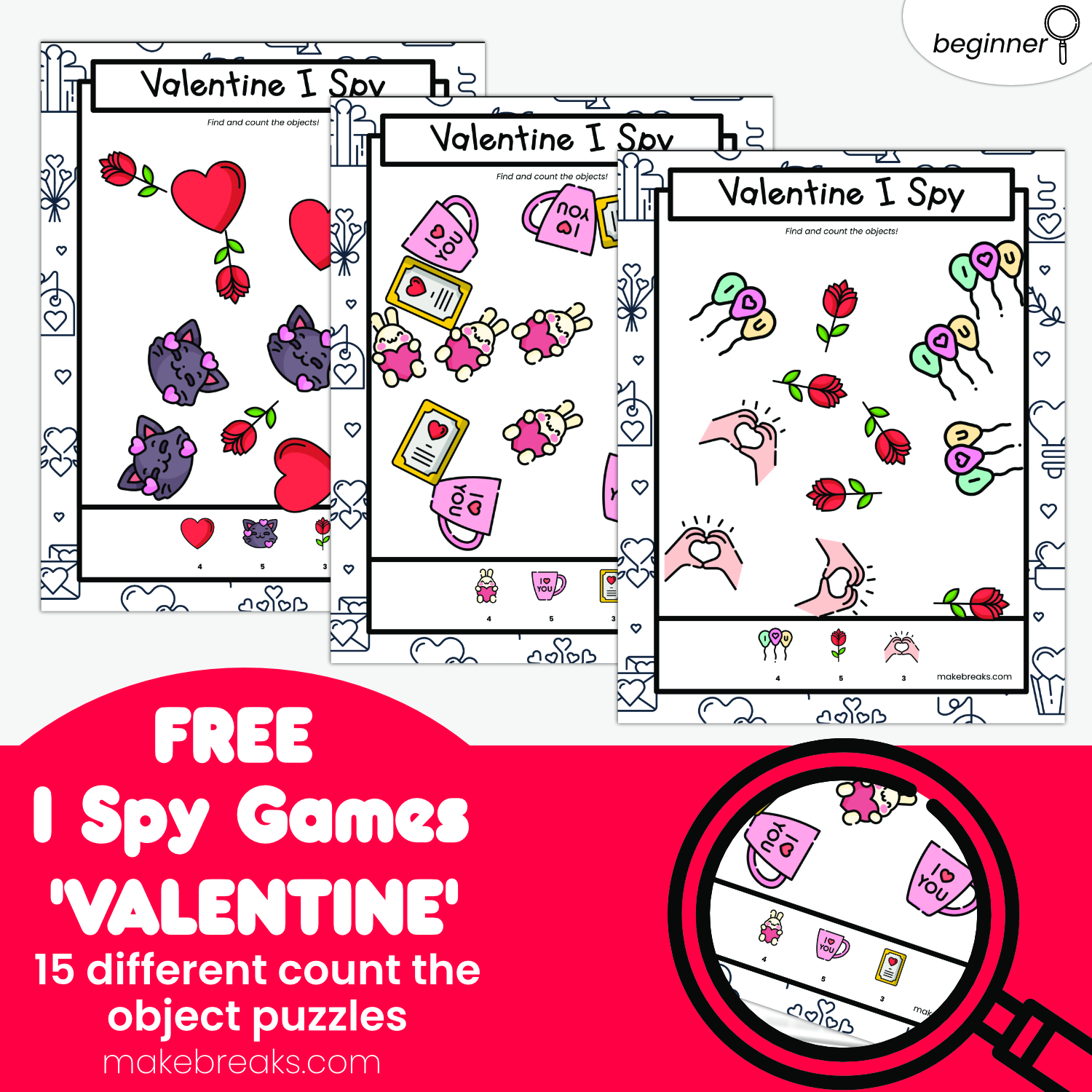 Free Printable Valentine’s Day I Spy Puzzle Game for Kids