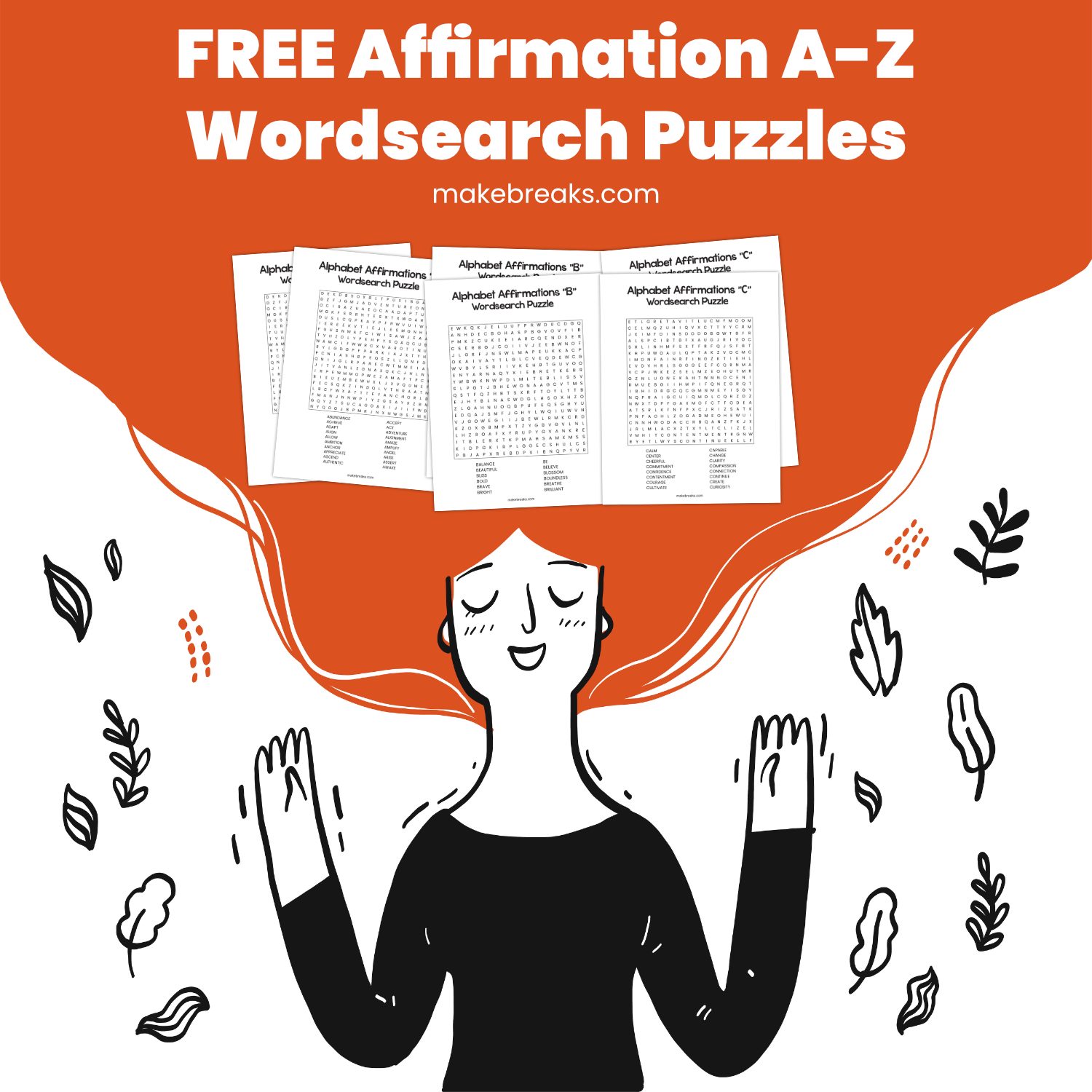16 Free Printable A-Z Affirmation Wordsearch Puzzles