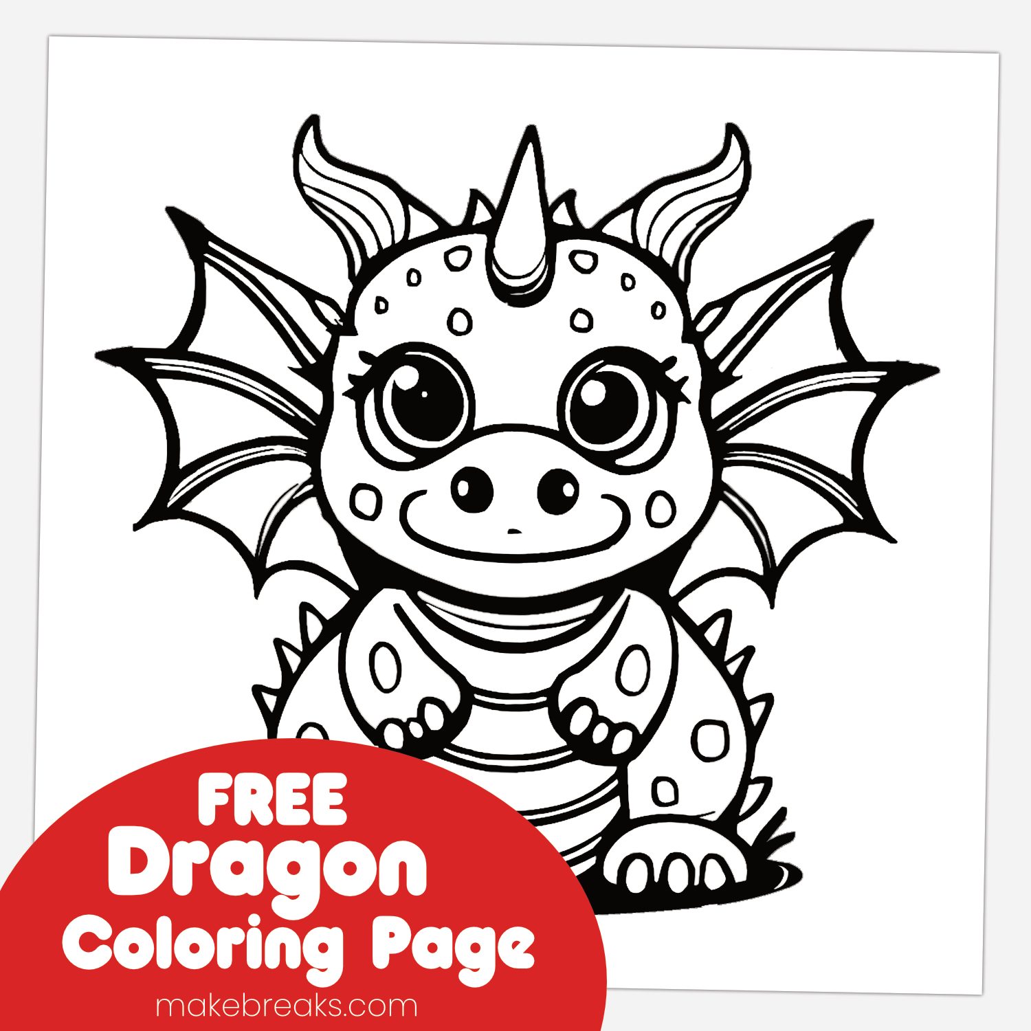 Free Baby Dragon Coloring Page