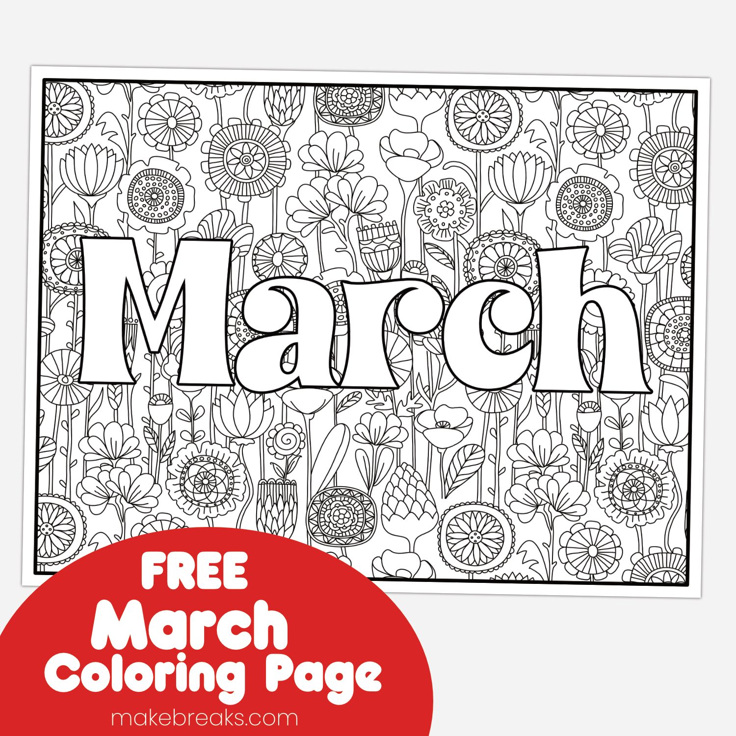Free March Coloring Page
