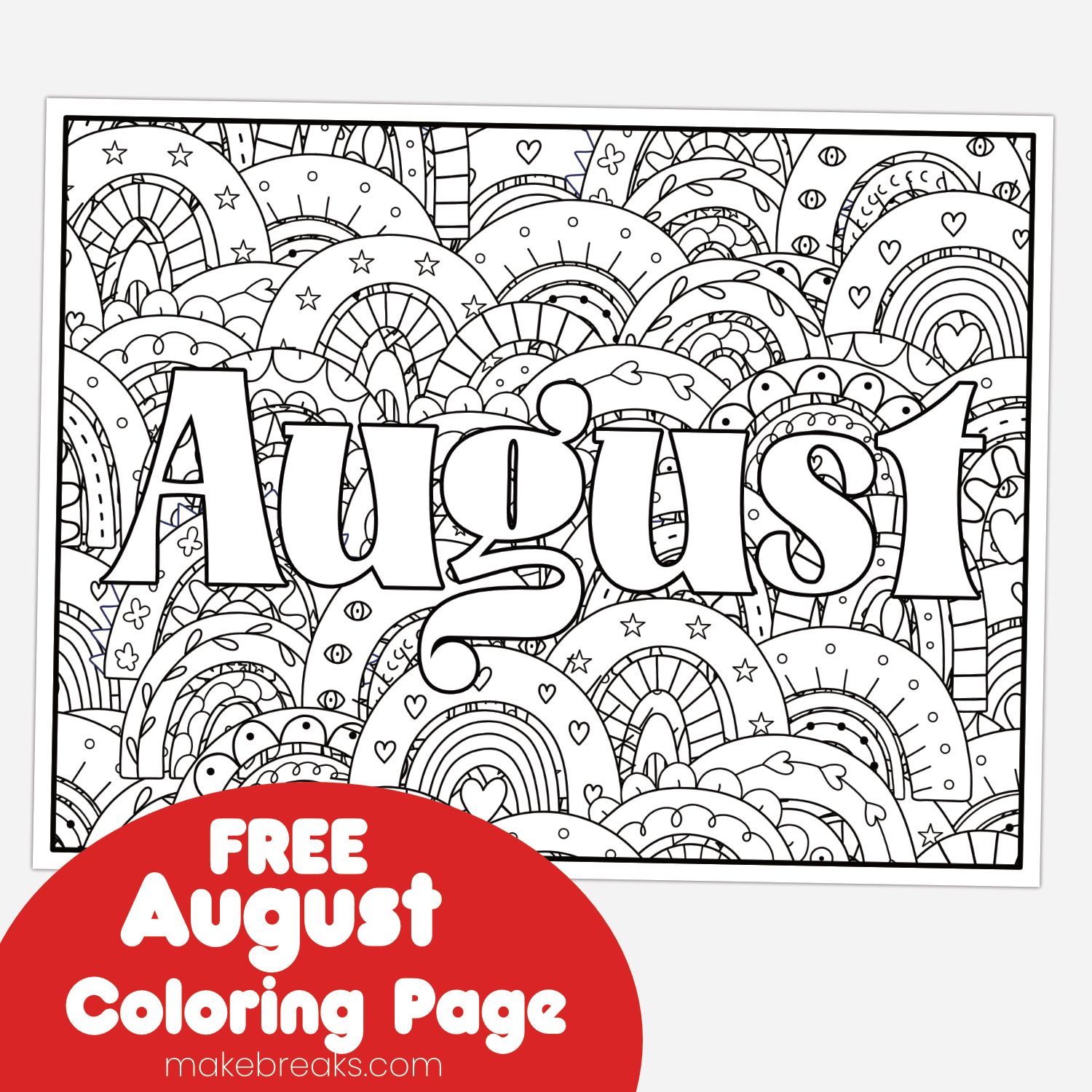 Free August Coloring Page
