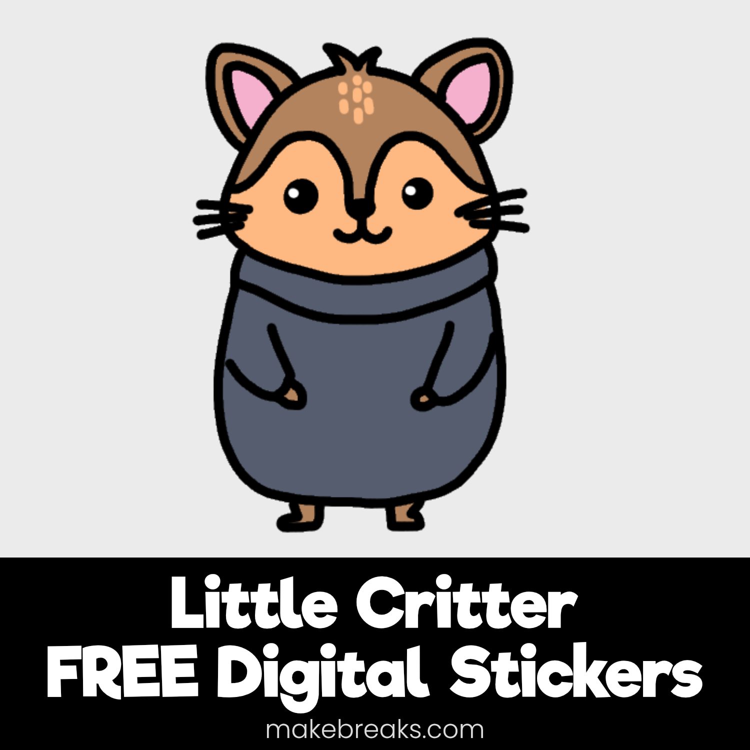 Hand Drawn Little Critter Free Digital Planner Stickers