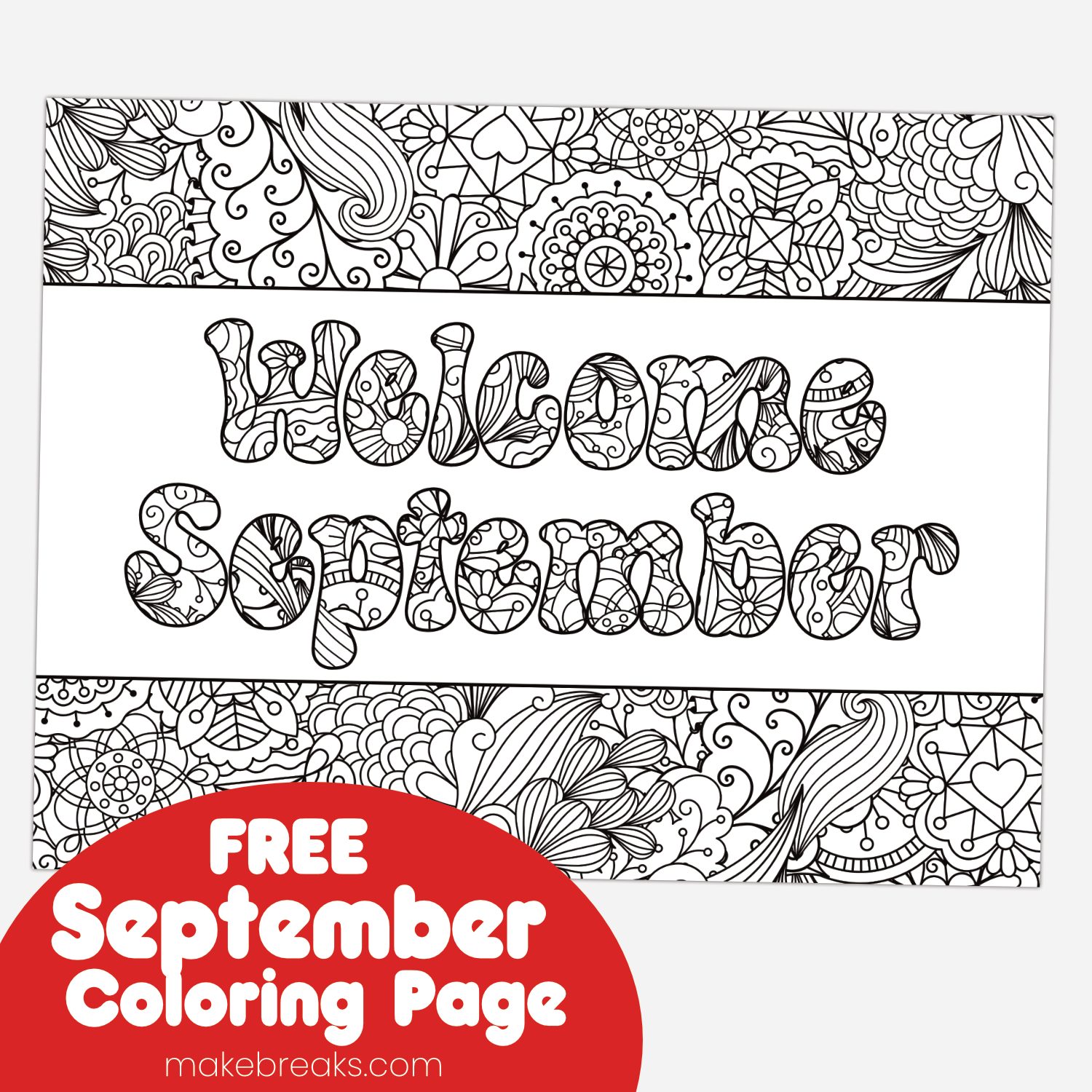 Free September Coloring Page